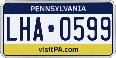 PA license plate LHA0599