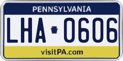 PA license plate LHA0606