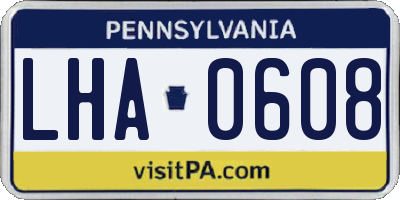 PA license plate LHA0608