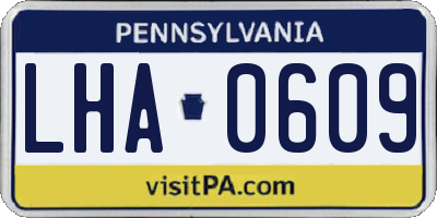 PA license plate LHA0609
