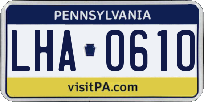 PA license plate LHA0610