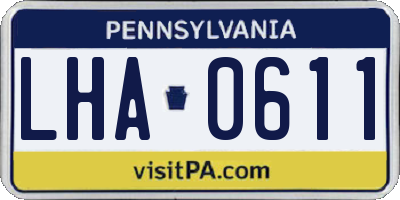 PA license plate LHA0611