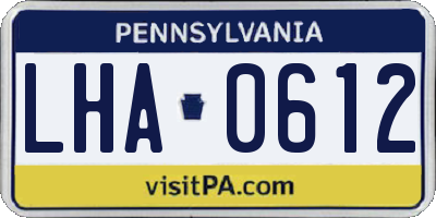 PA license plate LHA0612