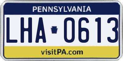 PA license plate LHA0613