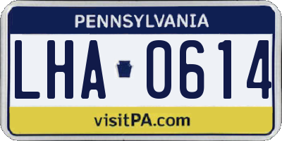 PA license plate LHA0614