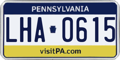 PA license plate LHA0615