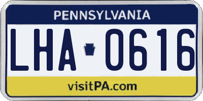 PA license plate LHA0616