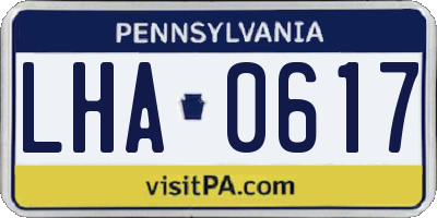 PA license plate LHA0617