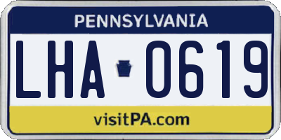 PA license plate LHA0619