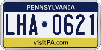 PA license plate LHA0621