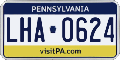 PA license plate LHA0624