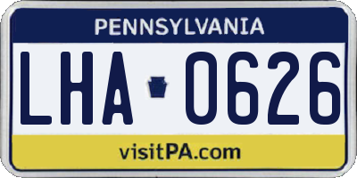 PA license plate LHA0626