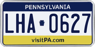 PA license plate LHA0627