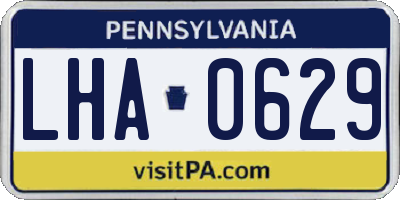 PA license plate LHA0629