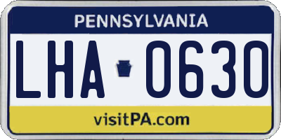 PA license plate LHA0630