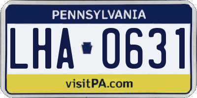 PA license plate LHA0631