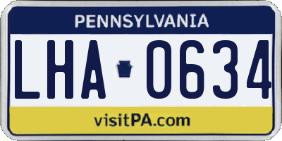PA license plate LHA0634