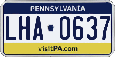 PA license plate LHA0637