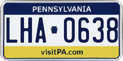 PA license plate LHA0638