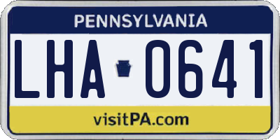 PA license plate LHA0641