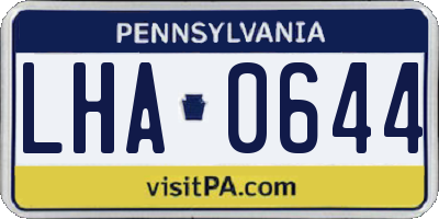 PA license plate LHA0644