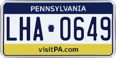 PA license plate LHA0649