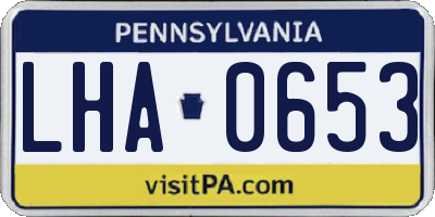 PA license plate LHA0653