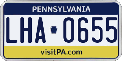 PA license plate LHA0655