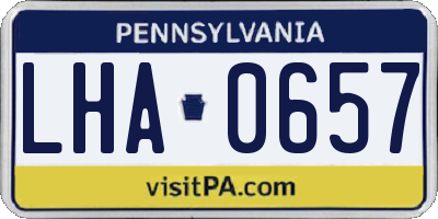 PA license plate LHA0657