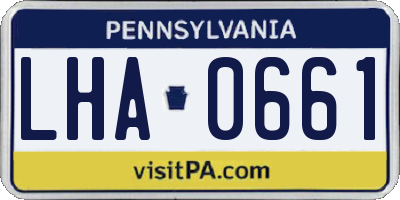PA license plate LHA0661