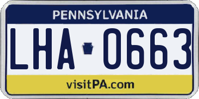 PA license plate LHA0663