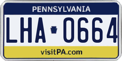PA license plate LHA0664