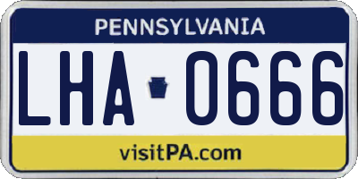 PA license plate LHA0666