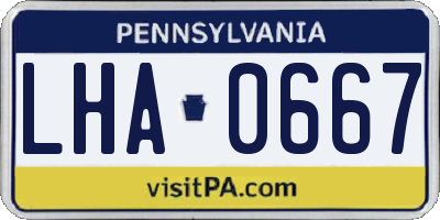 PA license plate LHA0667