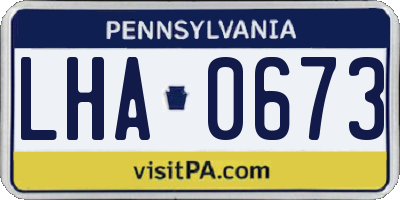 PA license plate LHA0673