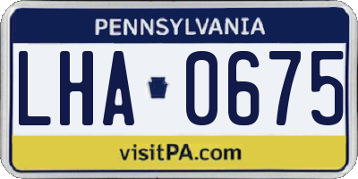 PA license plate LHA0675
