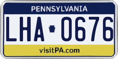 PA license plate LHA0676