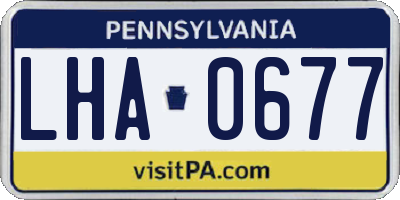 PA license plate LHA0677