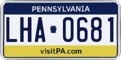 PA license plate LHA0681