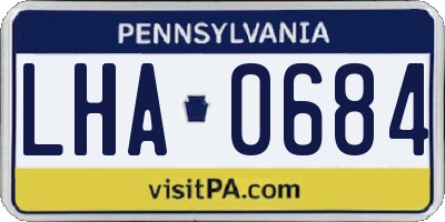 PA license plate LHA0684