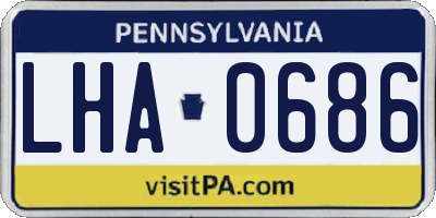 PA license plate LHA0686