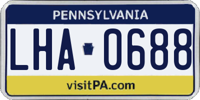 PA license plate LHA0688