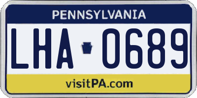 PA license plate LHA0689
