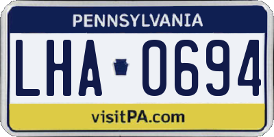 PA license plate LHA0694