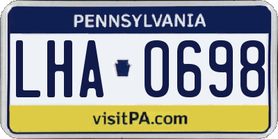 PA license plate LHA0698