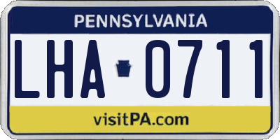 PA license plate LHA0711