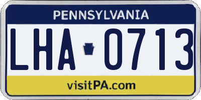 PA license plate LHA0713