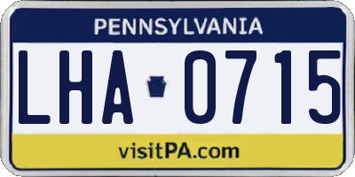 PA license plate LHA0715