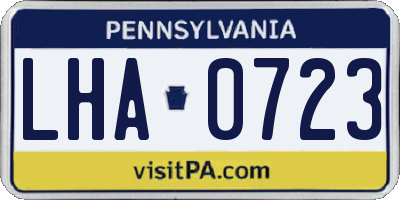 PA license plate LHA0723