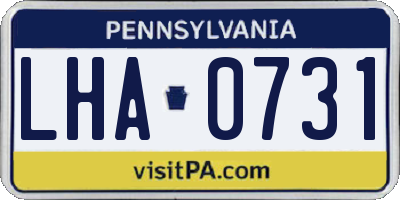 PA license plate LHA0731